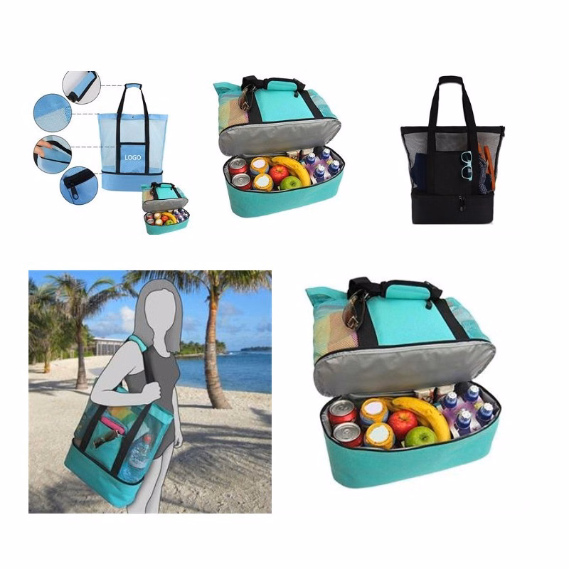 Mesh Beach Tote Bag Cooler