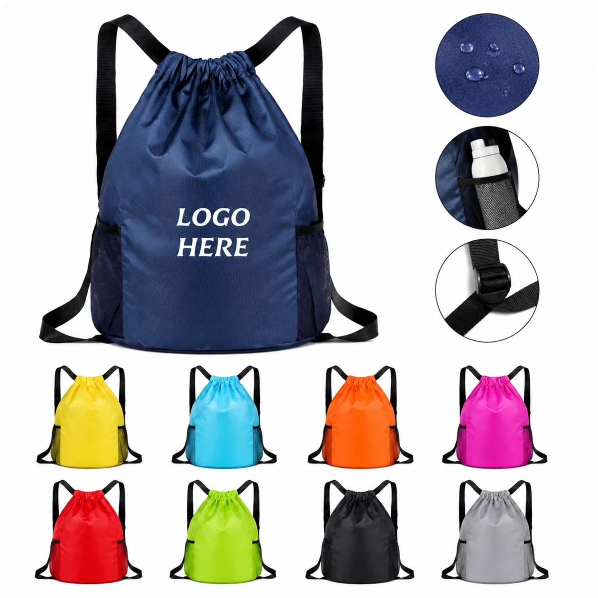 Water Resistant Outdoor Drawstring Backpack 1