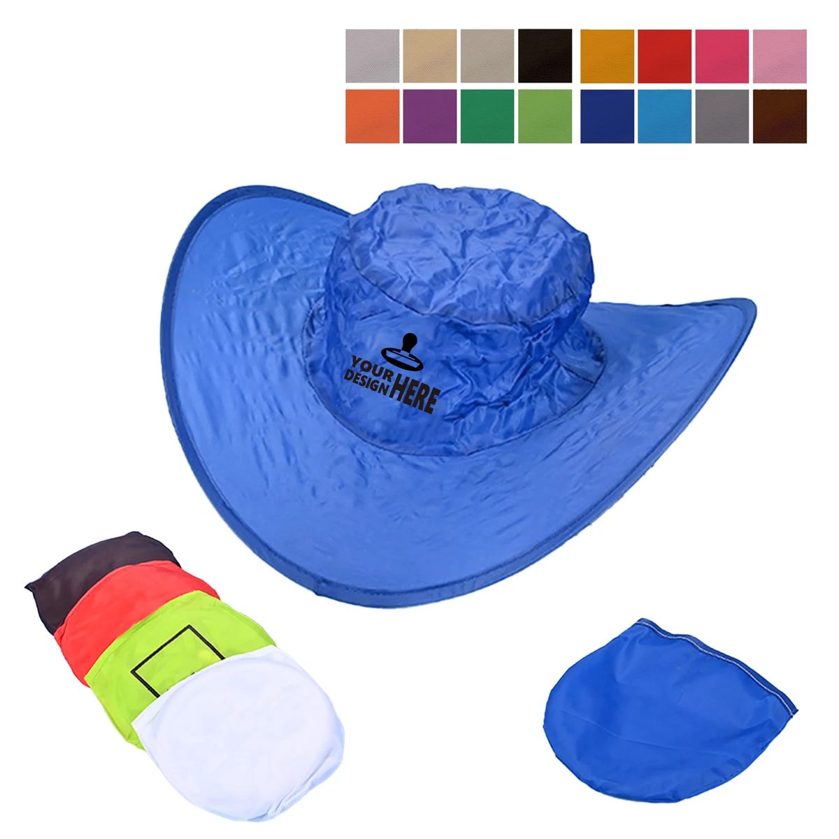 Foldable Wide Brim Sun Hat With Pouch 1