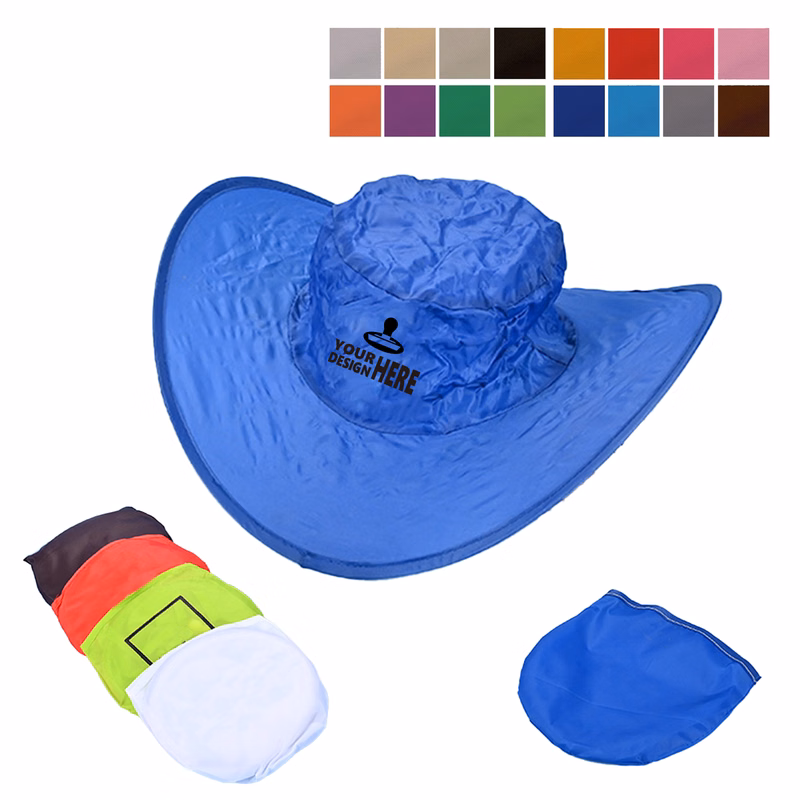 Foldable Wide Brim Sun Hat With Pouch