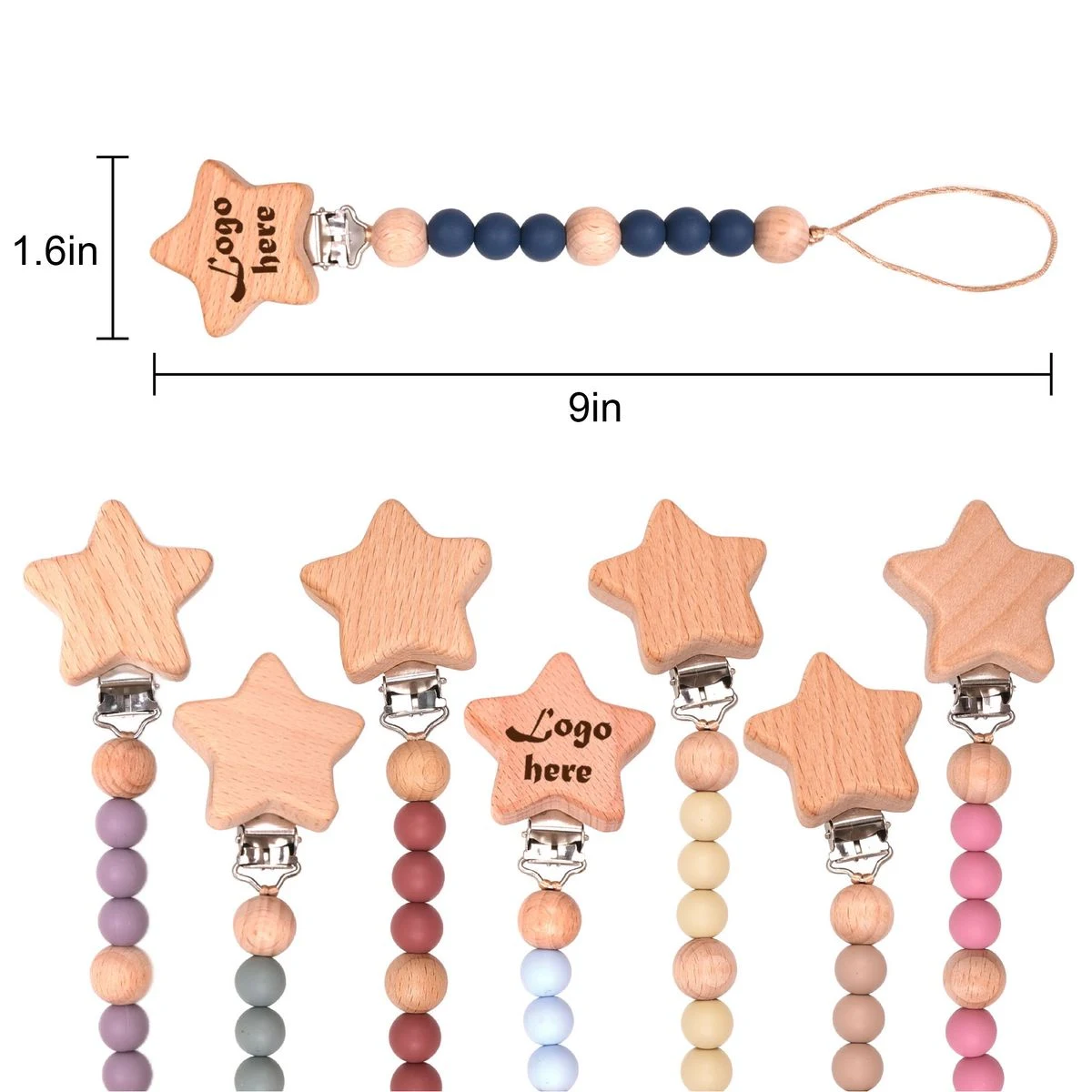 Personalized Wood Star Pacifier Holder 1