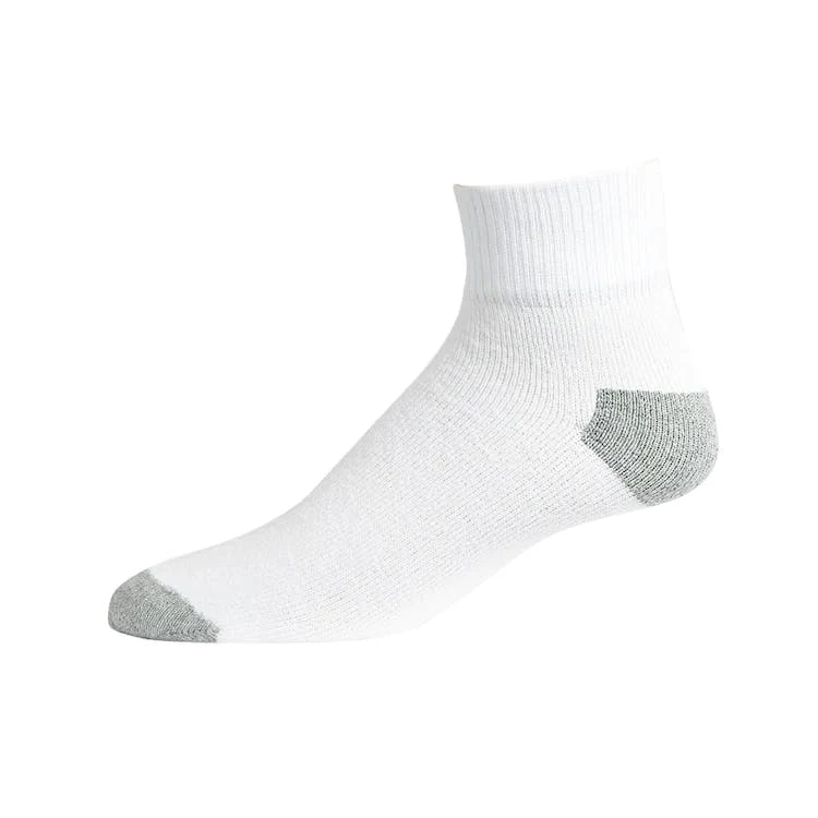 Quarter Sports Socks - White Size 10-13 4 Pack 1
