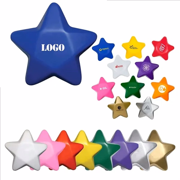 Custom Star Shaped Foam Stress Ball — Workplace Wellness Hand Exercise Tool