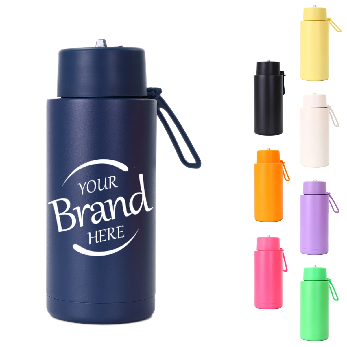 1 Liter Stainless Steel Sport Water Bottles With Straw 1