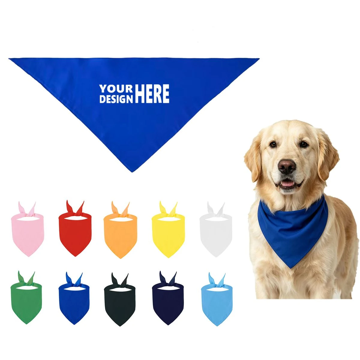 Medium Pet Triangle Solid Bandana 1