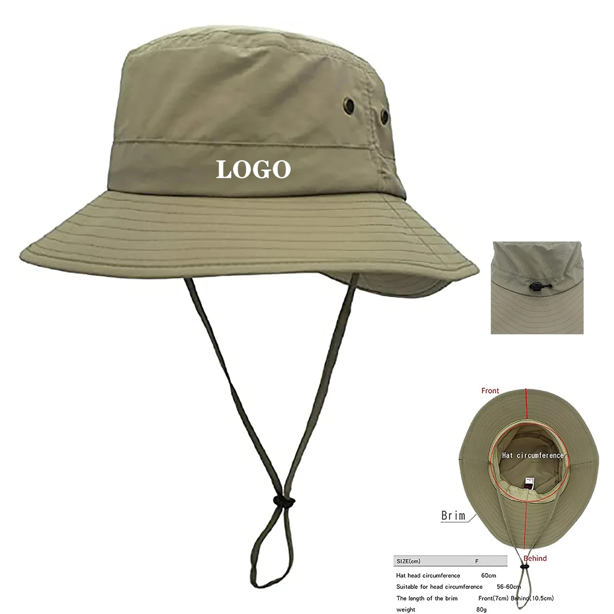 Bucket Hat for Fishing with Adjustable String 1