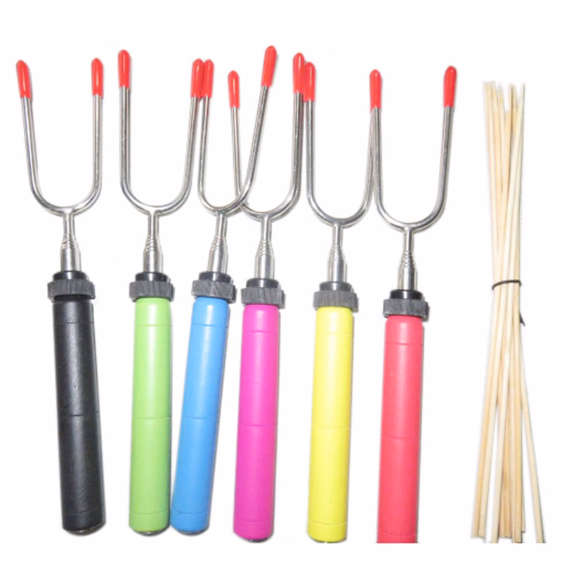 Smores Skewers Telescoping Rotating Forks Set of 6