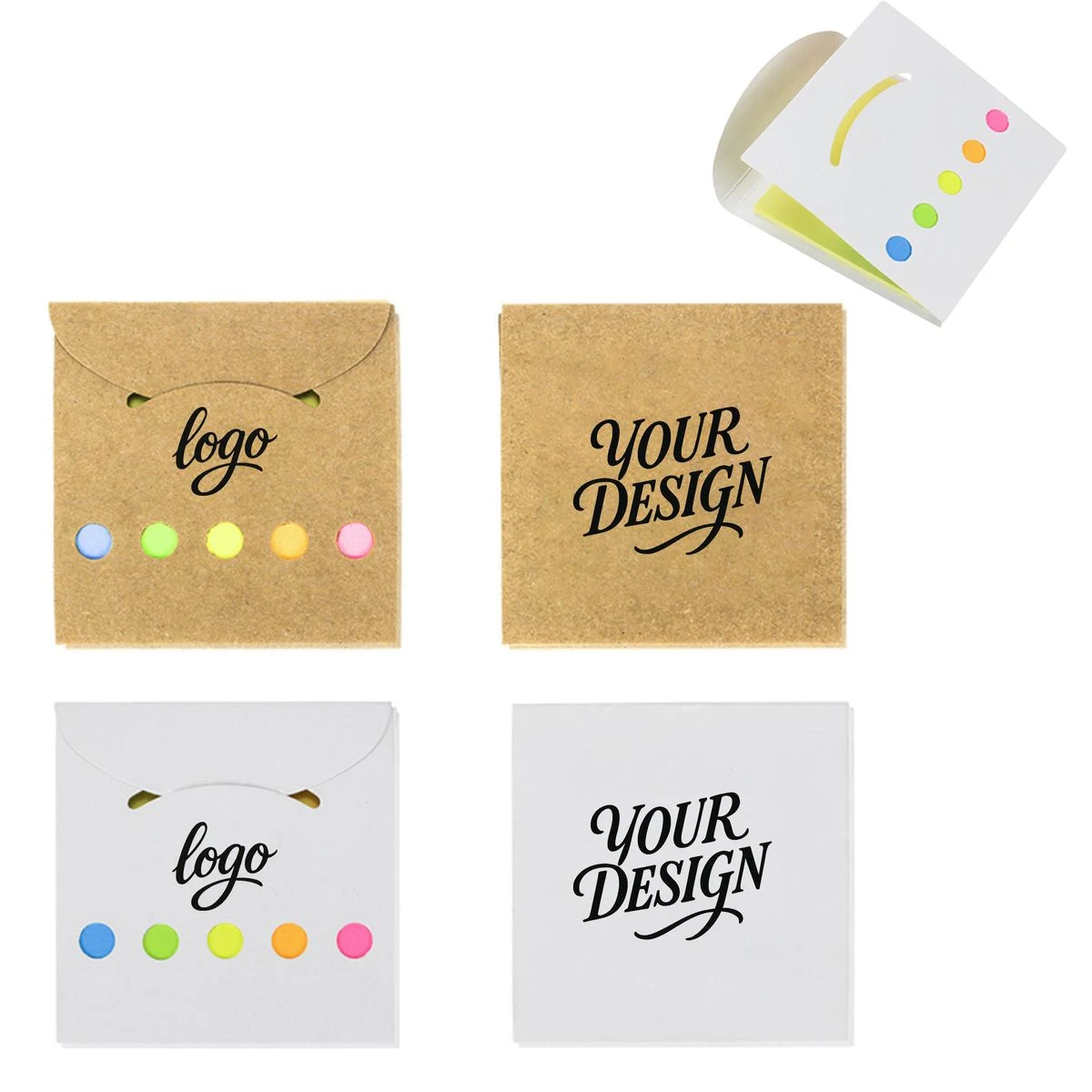 Branded Compact Multi-Color Note Pads 1