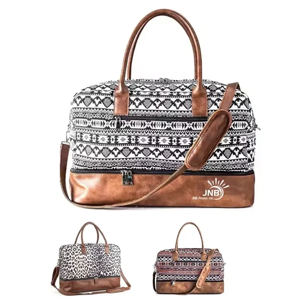 21-Inch Canvas and Leather Weekender Duffle Bag 1