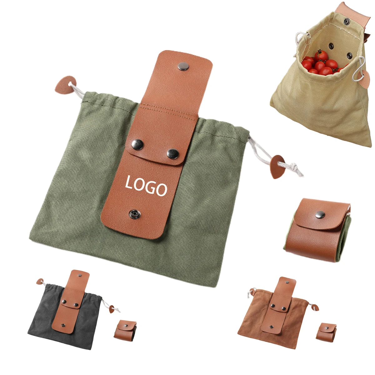 Foldable Canvas Outdoor Foraging Bag 1