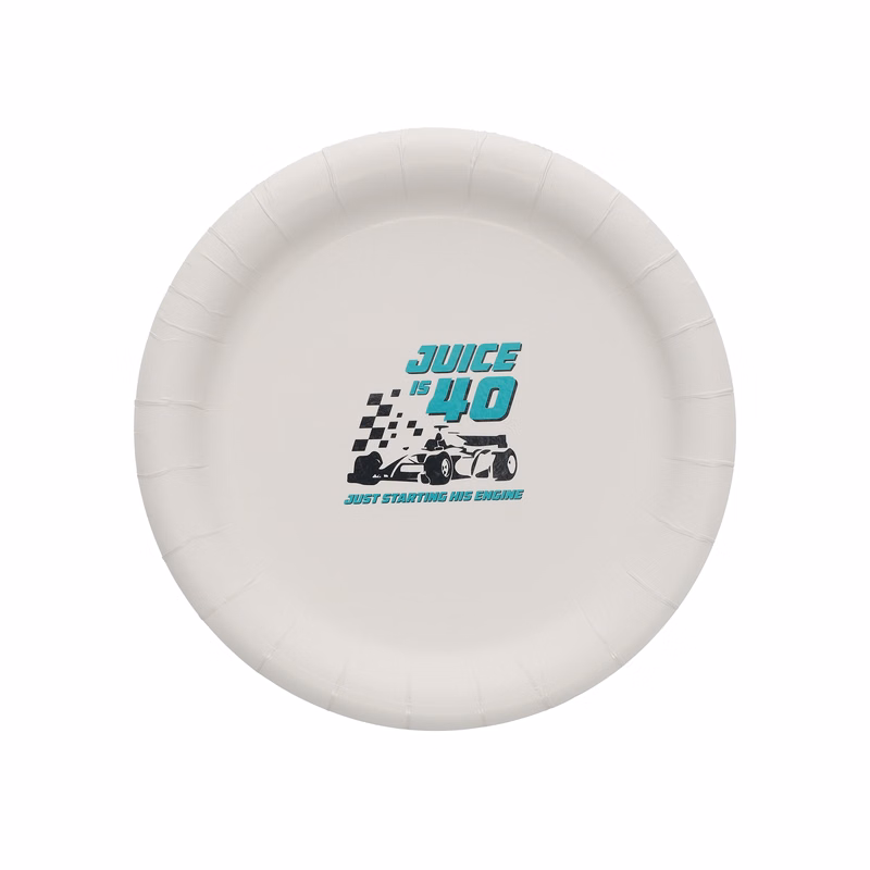 7.000" Plain Medium Weight Coated Paper Plate Round White Tradition Print