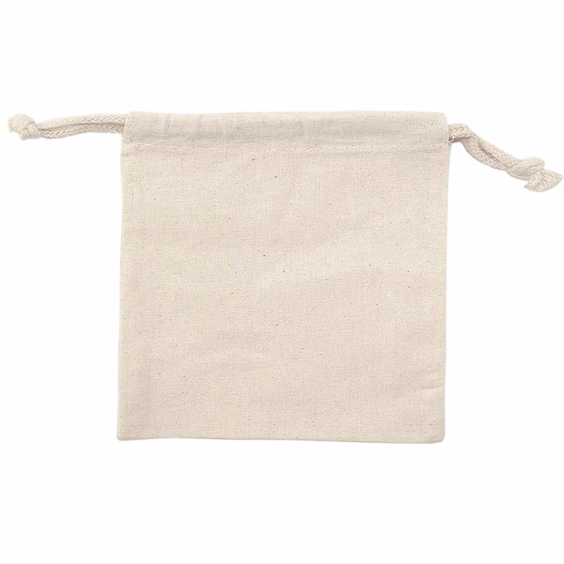 Weedy 100% Natural Cotton Drawstring Bag 6x6"