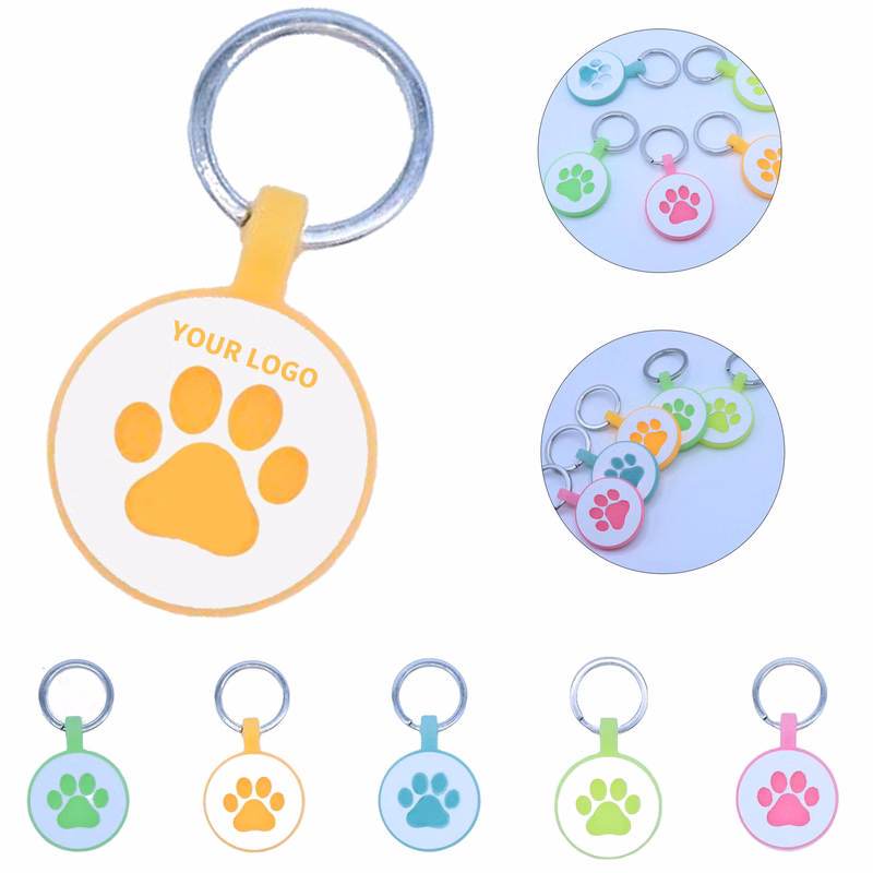 Silent Silicone Round Pet Identification Tag