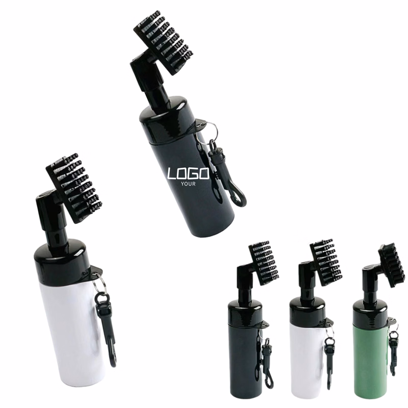 Retractable Nylon-Bristle Golf Ball Cleaner Brush