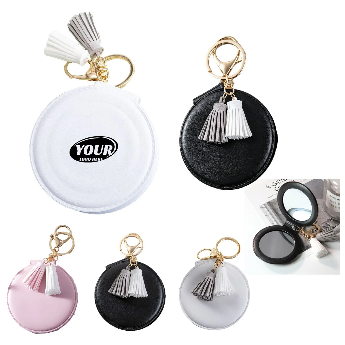 Tassel Keychain Folding Mirror 1