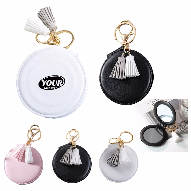 Tassel Keychain Folding Mirror