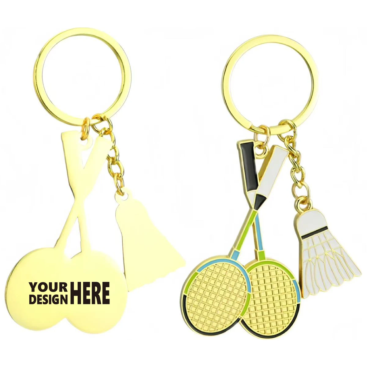 Feathered Racket Key Fob 1