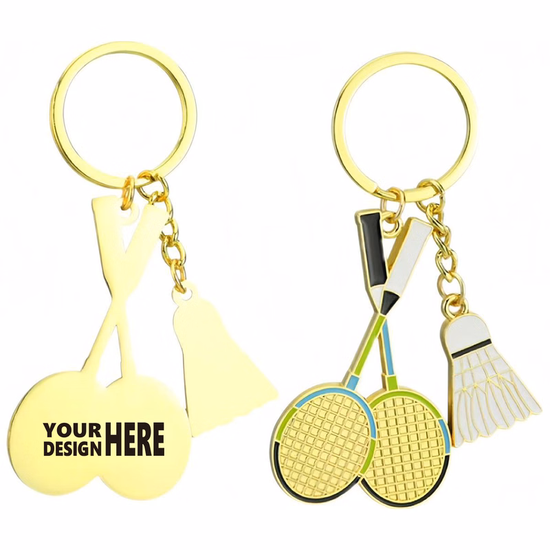 Feathered Racket Key Fob