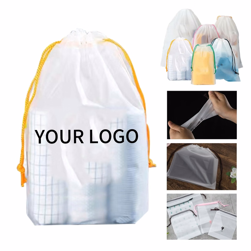 Clear Frosted Drawstring Travel Bag