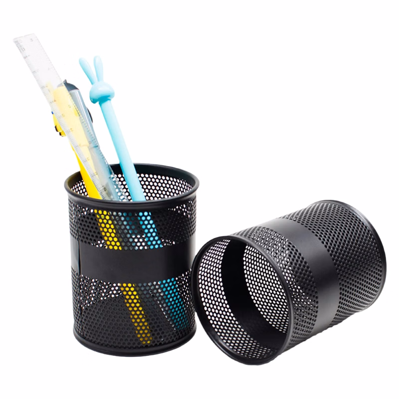 MOQ 50 Multifunctional Office Metal Pen Holder