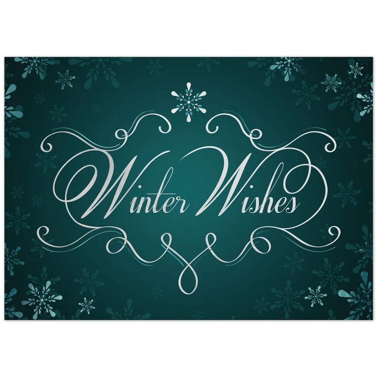 Winter Wishes Holiday Greeting Card 1