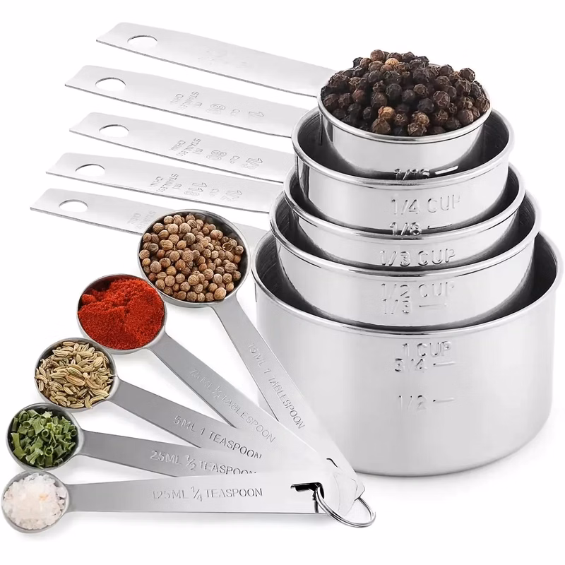 Stainless Steel Measuring Cups And Spoons