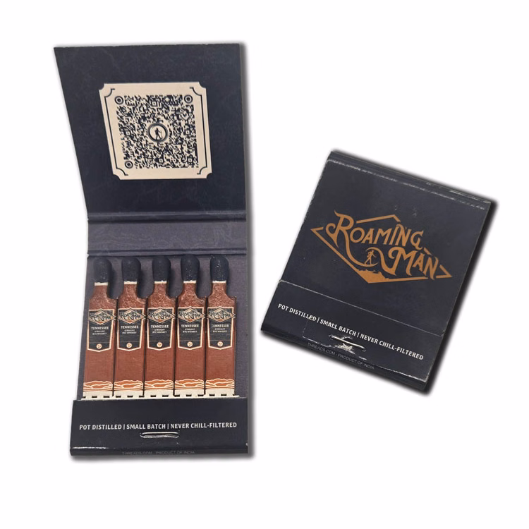 5-Stem Novelty Book Match w/Printed Stems
