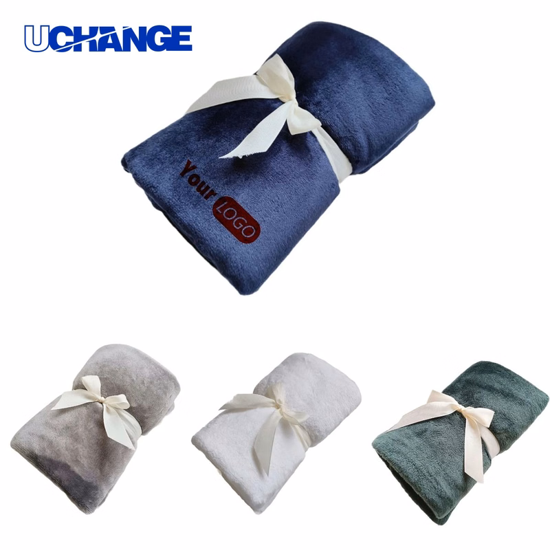 Solid Color Flannel Throw Blanket for Home