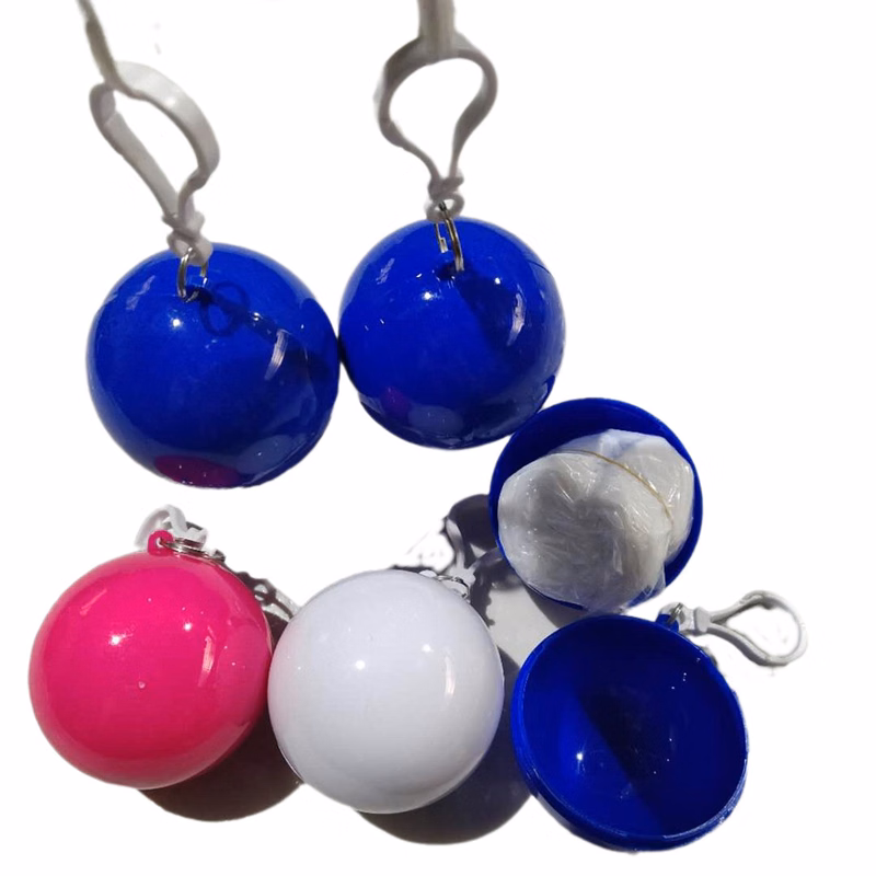 Disposable Raincoat Ball with Keychain