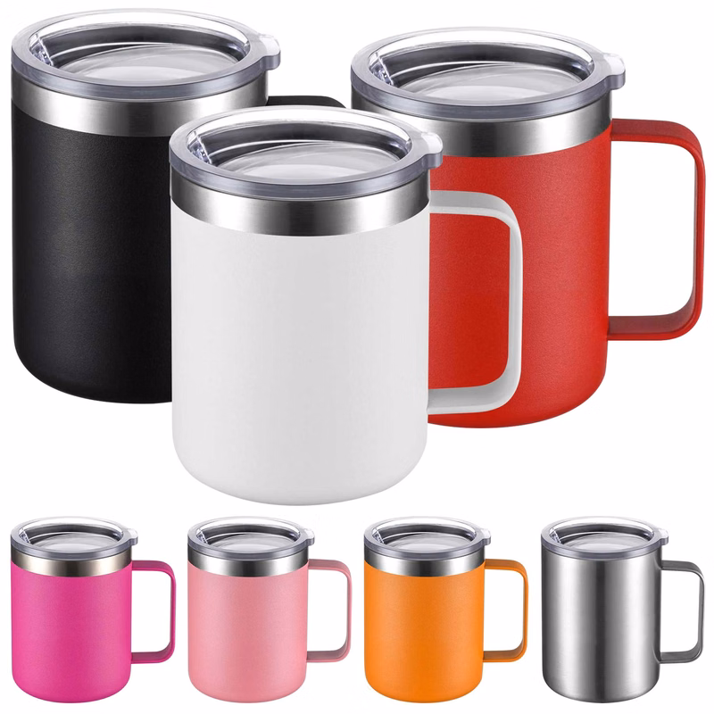 12 Oz Double Wall Stainless Steel Vacuum Insulated Coffee Travel Mug With Lid