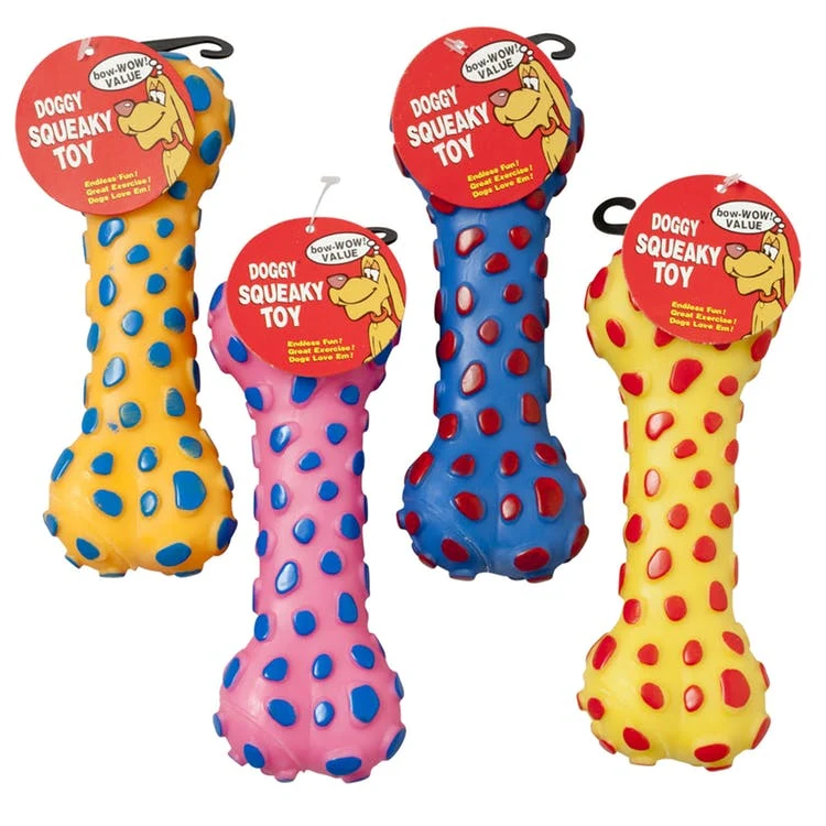 Dog Toys - Vinyl Bone with Squeaker 4 Colors 1