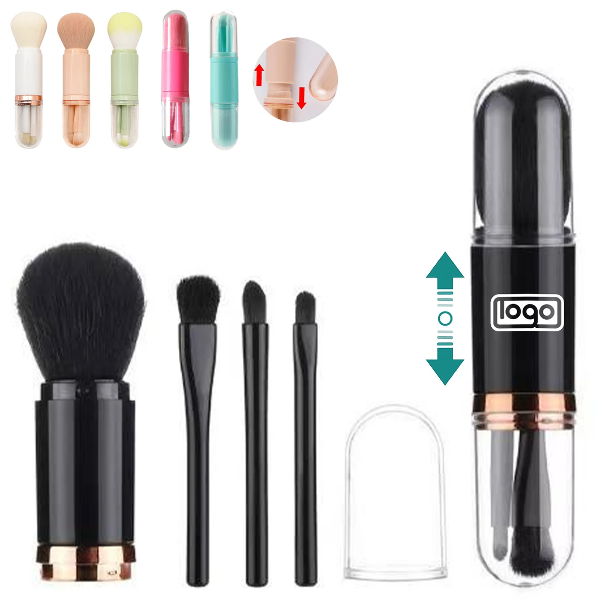 4 in 1 Portable Travel Makeup Brush Set 1