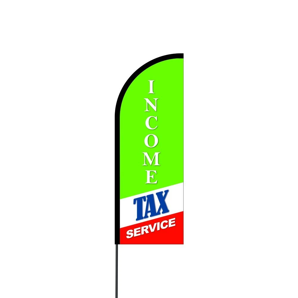 Income Tax Service 2 Flag Kit Hardware 14' Feet Feather Flag Sign Outdoor Banner 1