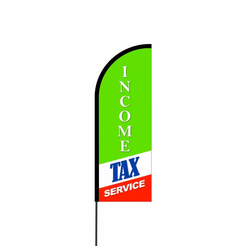Income Tax Service 2 Flag Kit Hardware 14' Feet Feather Flag Sign Outdoor Banner