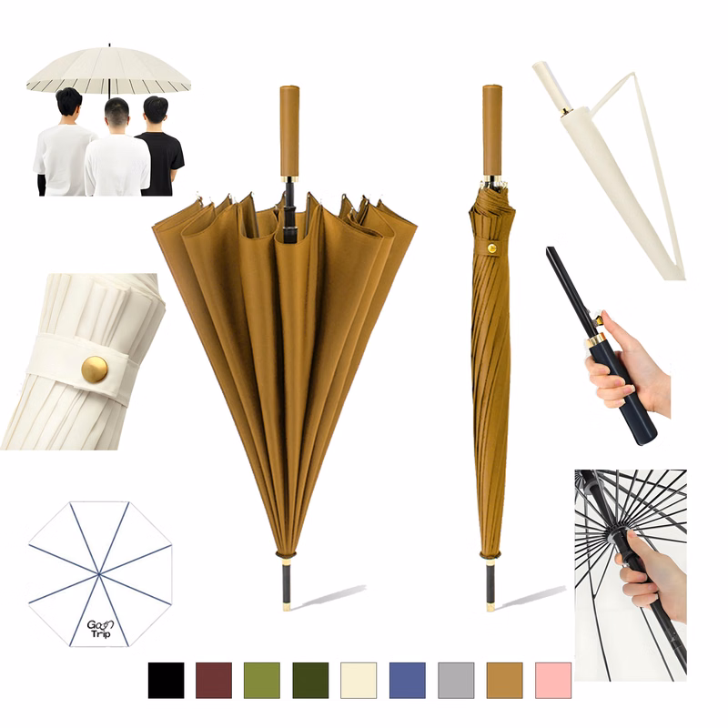 16 Rib Automatic Long Handle Umbrella