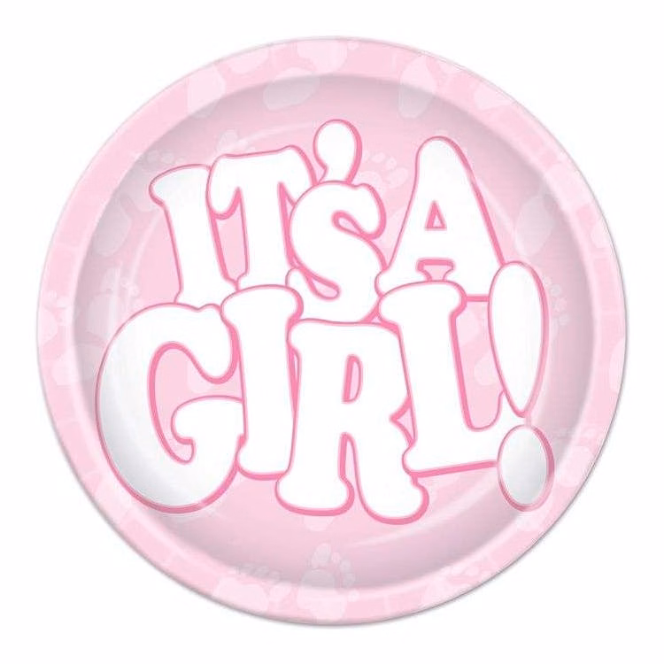 It's a Girl Plates 8 Count - 7"