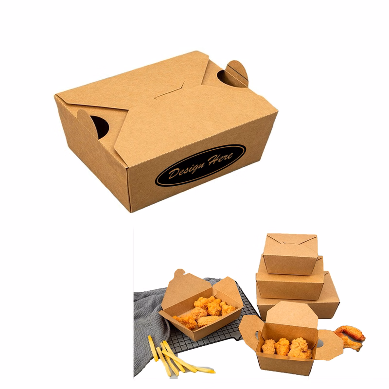 Durable Kraft Paper Lunch Box for Takeout and Meal Packaging