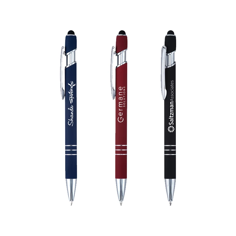 Rubberized Metal Pen with Stylus 1