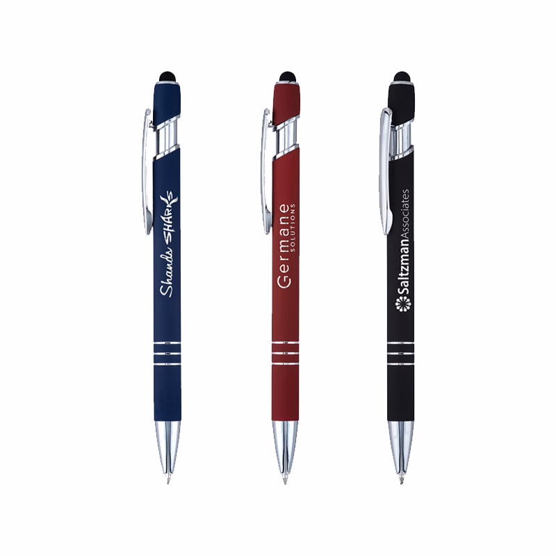 Rubberized Metal Pen with Stylus
