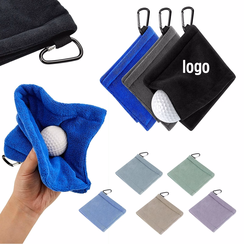 6"x6" Microfiber Golf Ball Towel With Clip