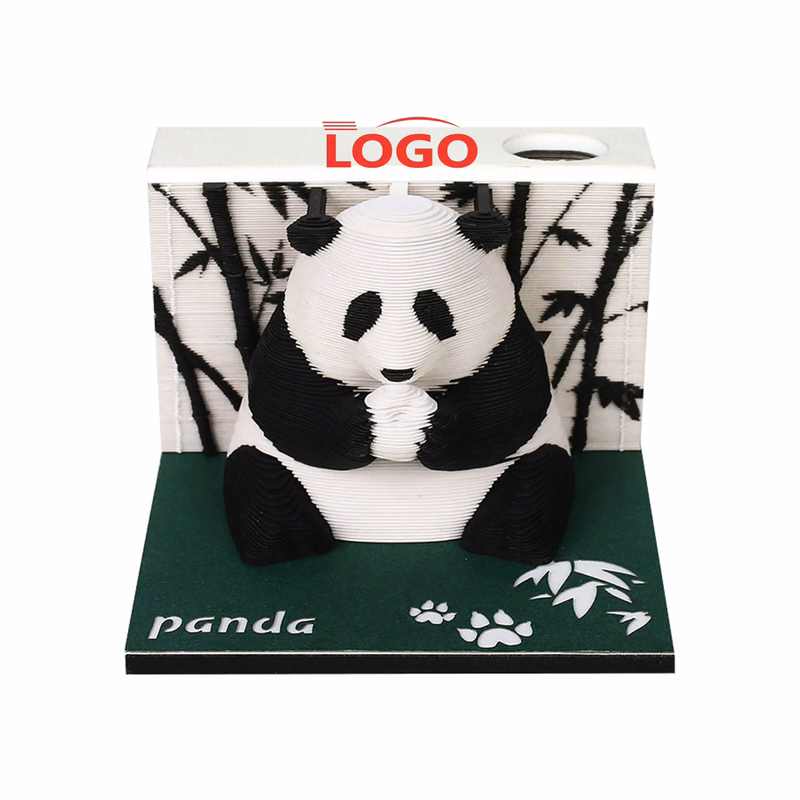 Creative 3D Layered Paper Panda Shape Notepad