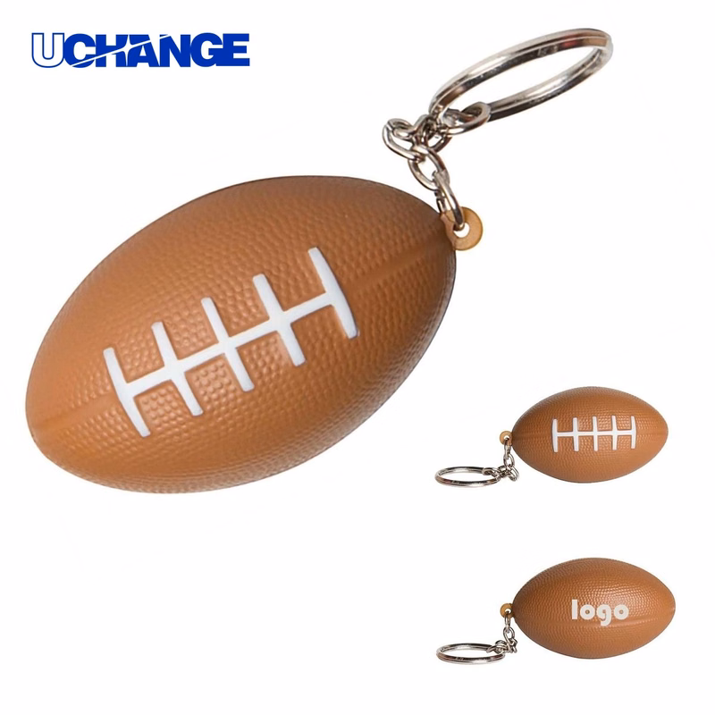 Football Stress Reliever Ball Keychain