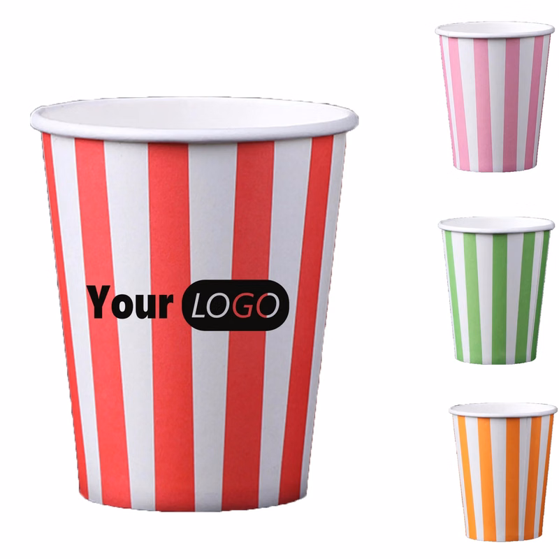 Disposable Striped Colored Paper Cups