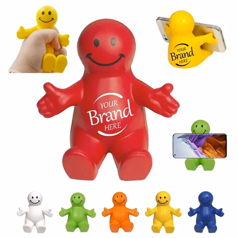 Squeezable Smile Face Phone Holder