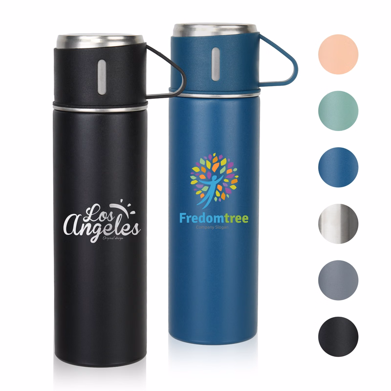 17 Oz Vacuum Insulated Flask Stainless Steel Bottle With Cup