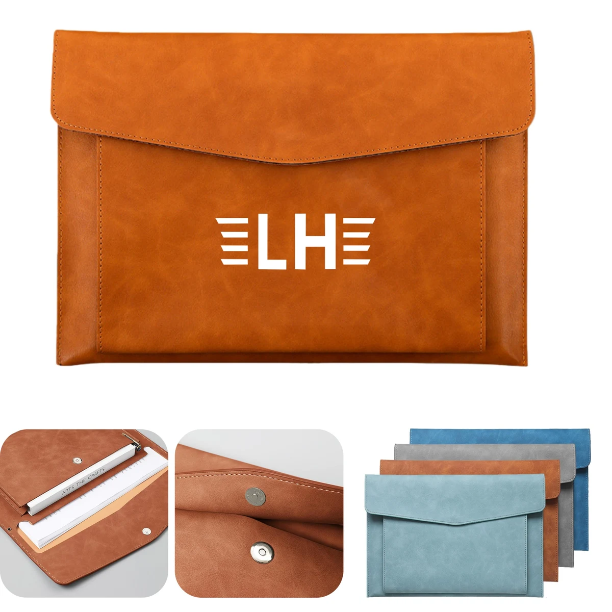 Leather A4 File Folder Document Holder with 2 Compartments 1