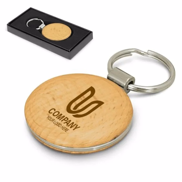 Eco Round Wooden Keyring