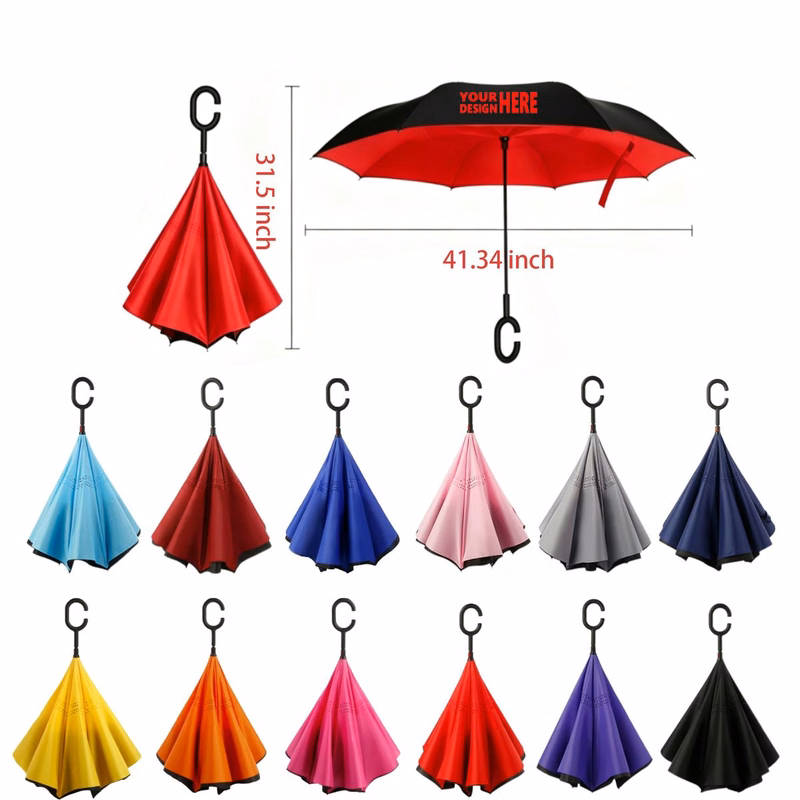 C-Shaped Hands-Free Inverted Umbrella