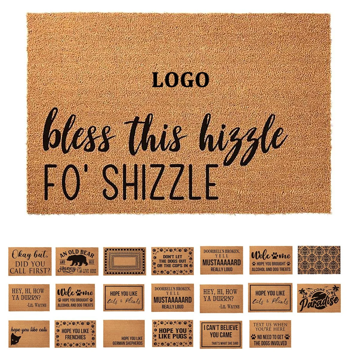 Coconut Shell Fiber Door Mat, Customizable 1