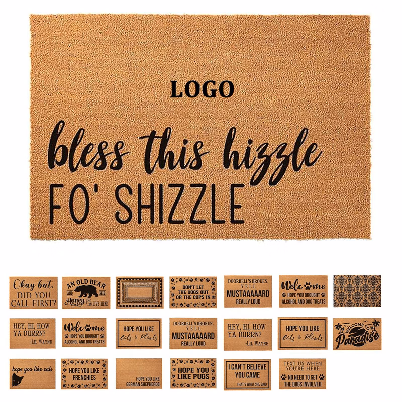 Coconut Shell Fiber Door Mat, Customizable